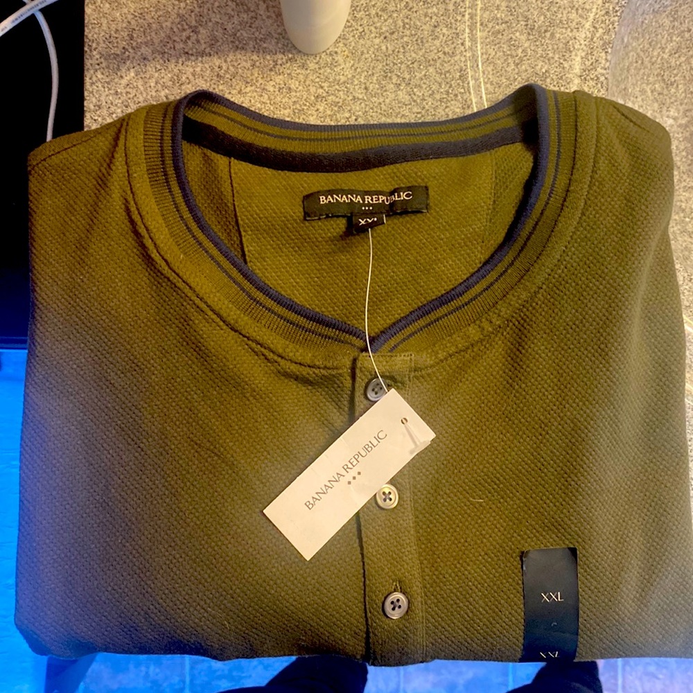 Mens Banana Republic button up Polo t shirt short-sleeve